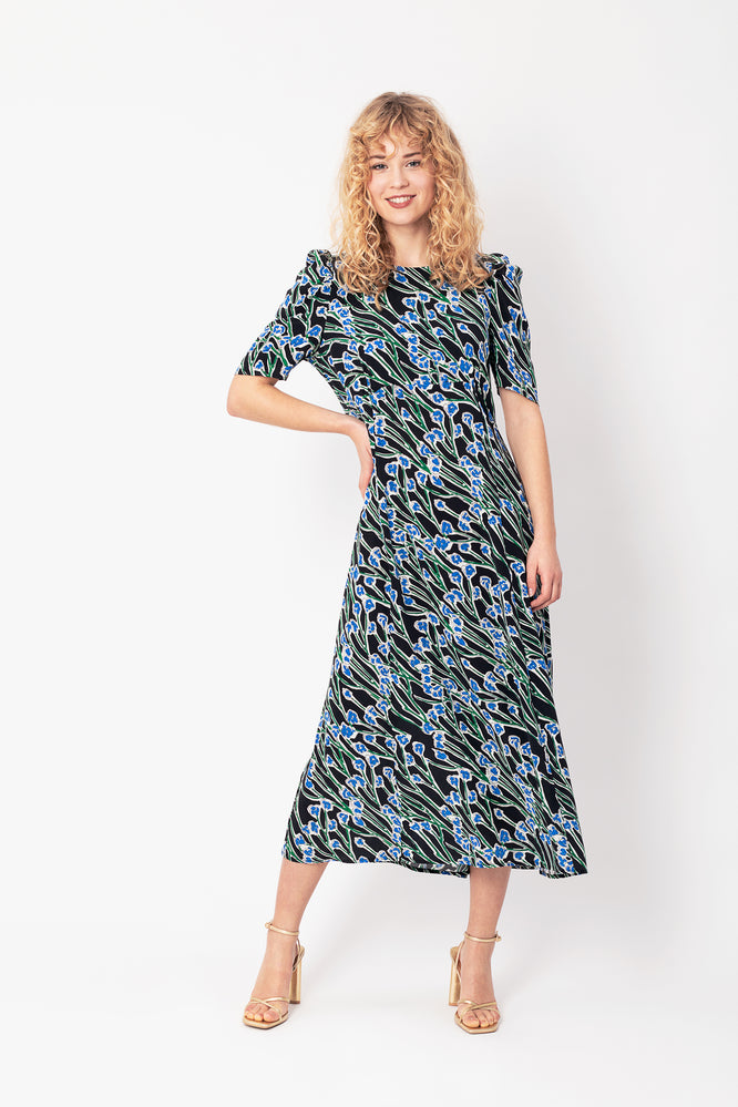 ANITA DRESS WILD BLOOM BLACK - WE BANDITS
