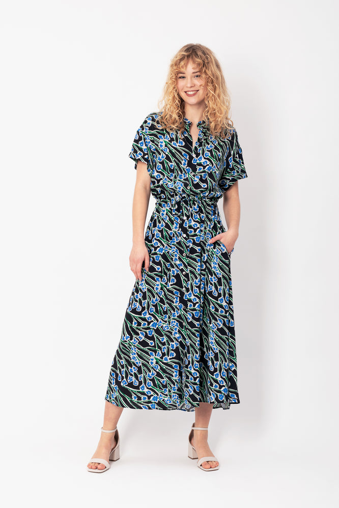 KIMMY DRESS WILD BLOOM BLACK - WE BANDITS