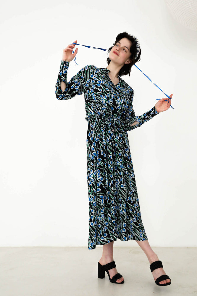 ALEXANDRA DRESS WILD BLOOM BLACK - WE BANDITS
