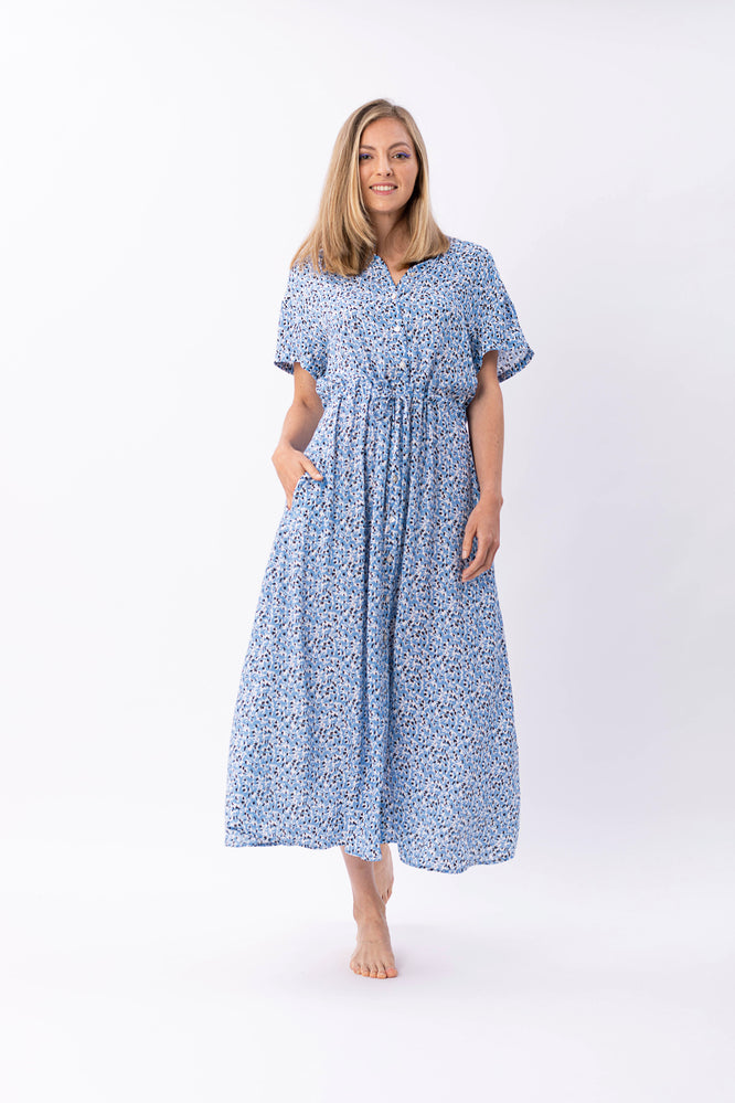 KIMMY DRESS FLEUR DE SEL BLUE - WE BANDITS