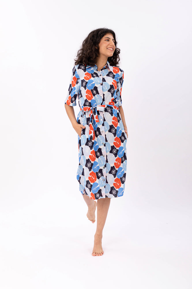 INGA DRESS BOTANICAL GARDEN BLUE - WE BANDITS