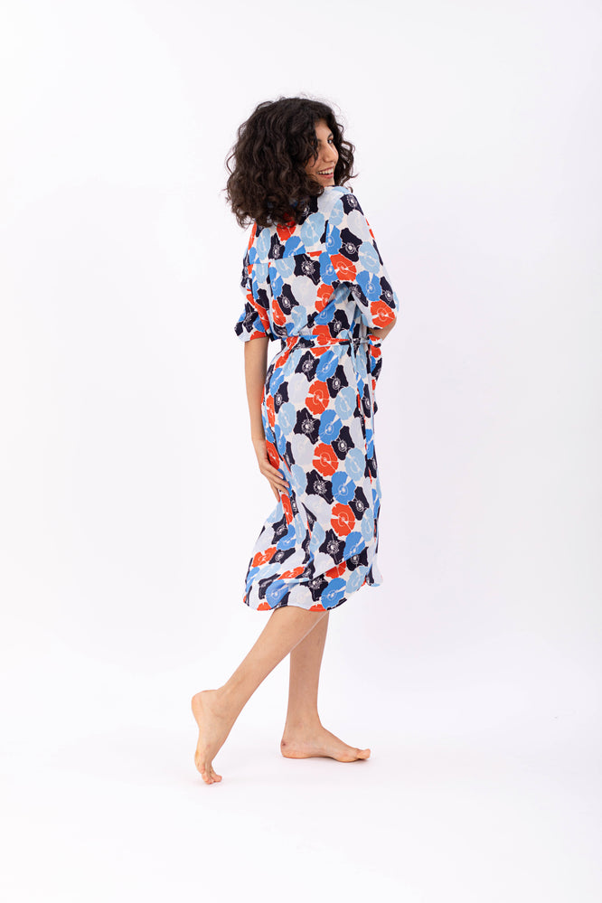 INGA DRESS BOTANICAL GARDEN BLUE - WE BANDITS
