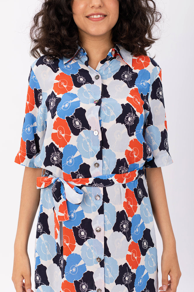 INGA DRESS BOTANICAL GARDEN BLUE - WE BANDITS