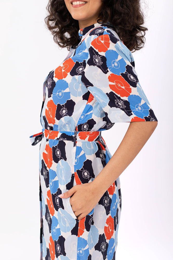 INGA DRESS BOTANICAL GARDEN BLUE - WE BANDITS