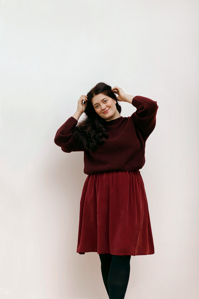 LARA SKIRT BORDEAUX RED - WE BANDITS