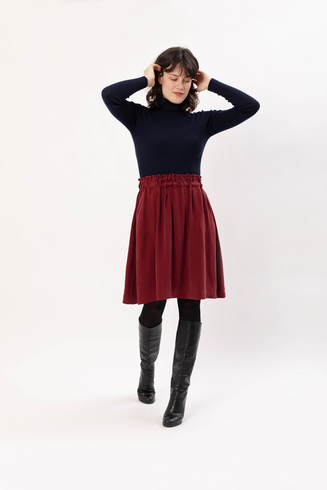 LARA SKIRT BORDEAUX RED - WE BANDITS