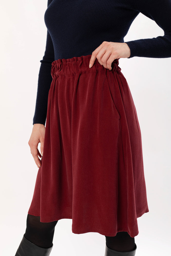 LARA SKIRT BORDEAUX RED - WE BANDITS