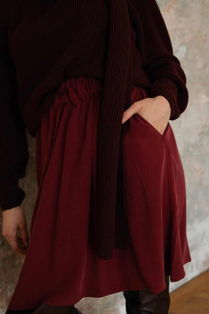 LARA SKIRT BORDEAUX RED - WE BANDITS