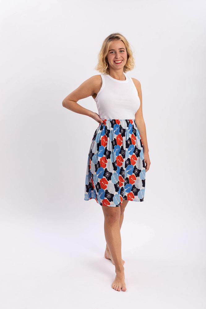LARA SKIRT BOTANICAL GARDEN BLUE - WE BANDITS