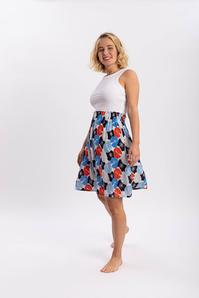 LARA SKIRT BOTANICAL GARDEN BLUE - WE BANDITS