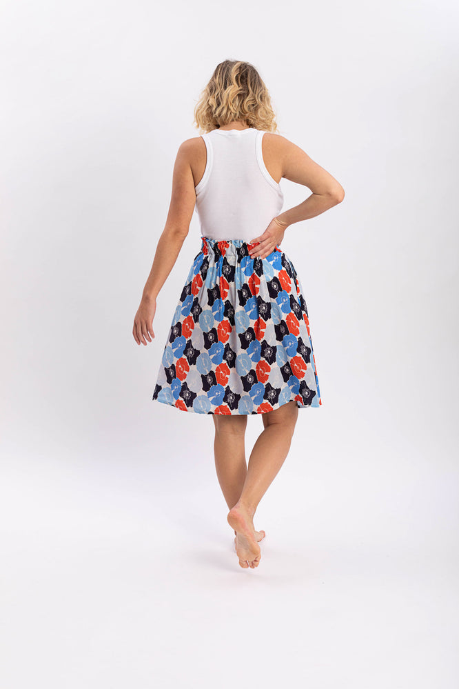 LARA SKIRT BOTANICAL GARDEN BLUE - WE BANDITS