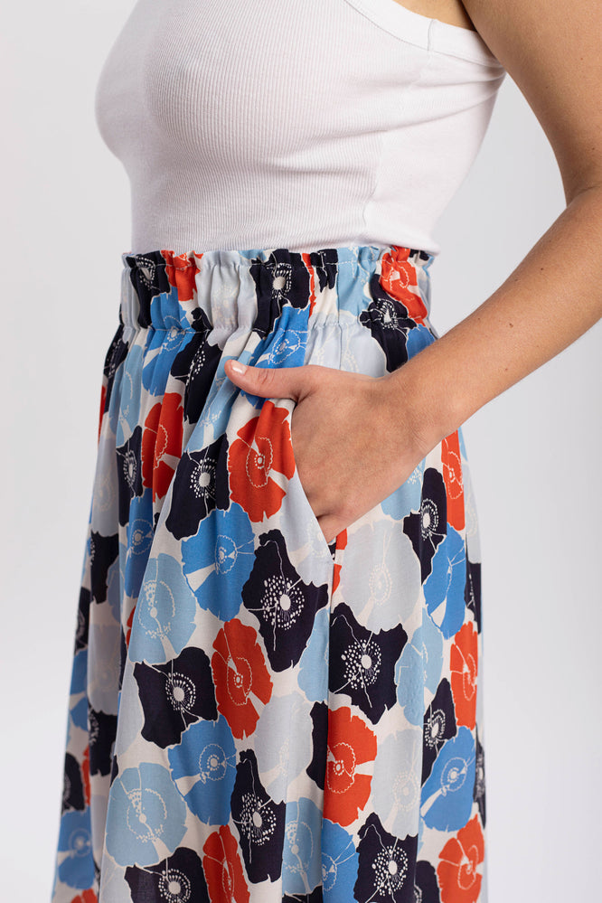 LARA SKIRT BOTANICAL GARDEN BLUE - WE BANDITS