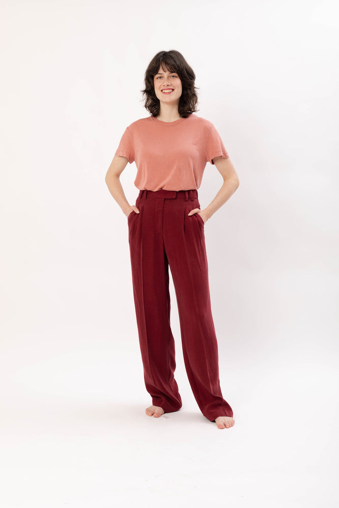 MARA PANTS BORDEAUX RED - WE BANDITS