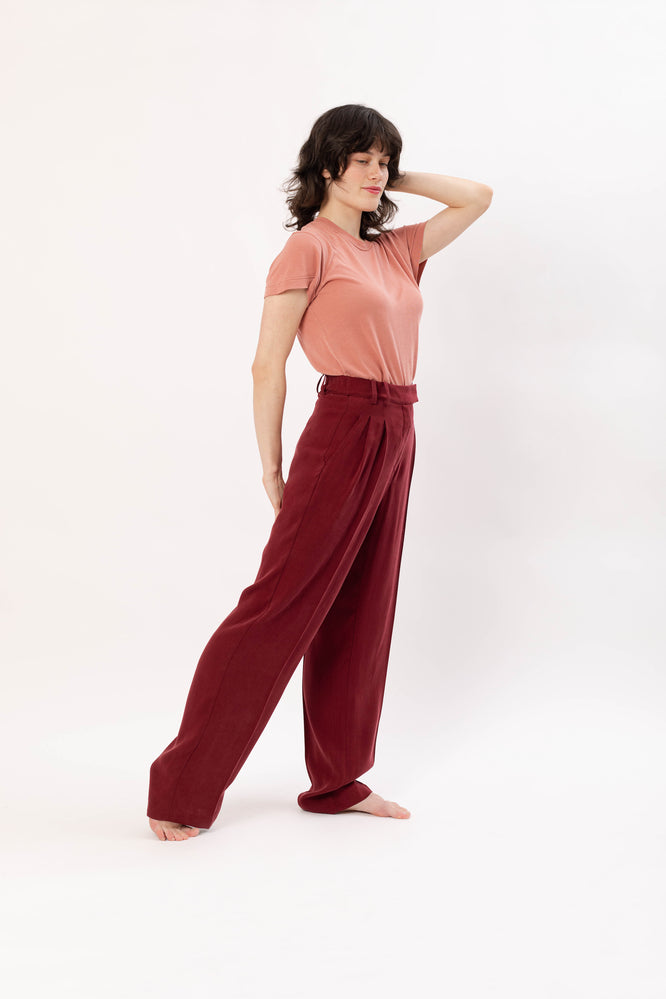 MARA PANTS BORDEAUX RED - WE BANDITS