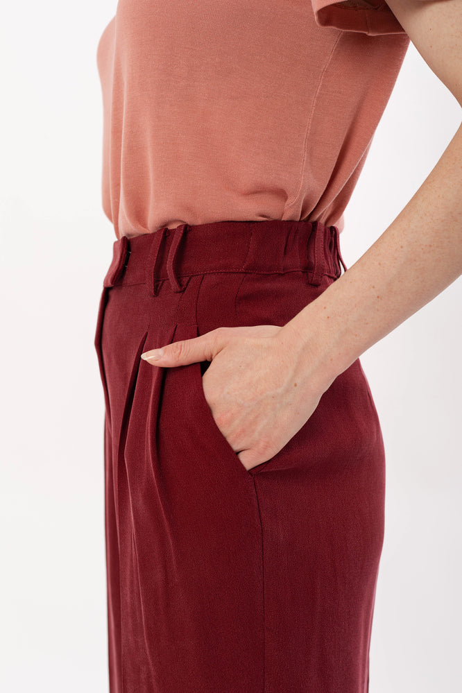 MARA PANTS BORDEAUX RED - WE BANDITS