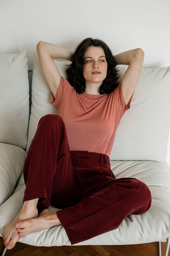 MARA PANTS BORDEAUX RED - WE BANDITS