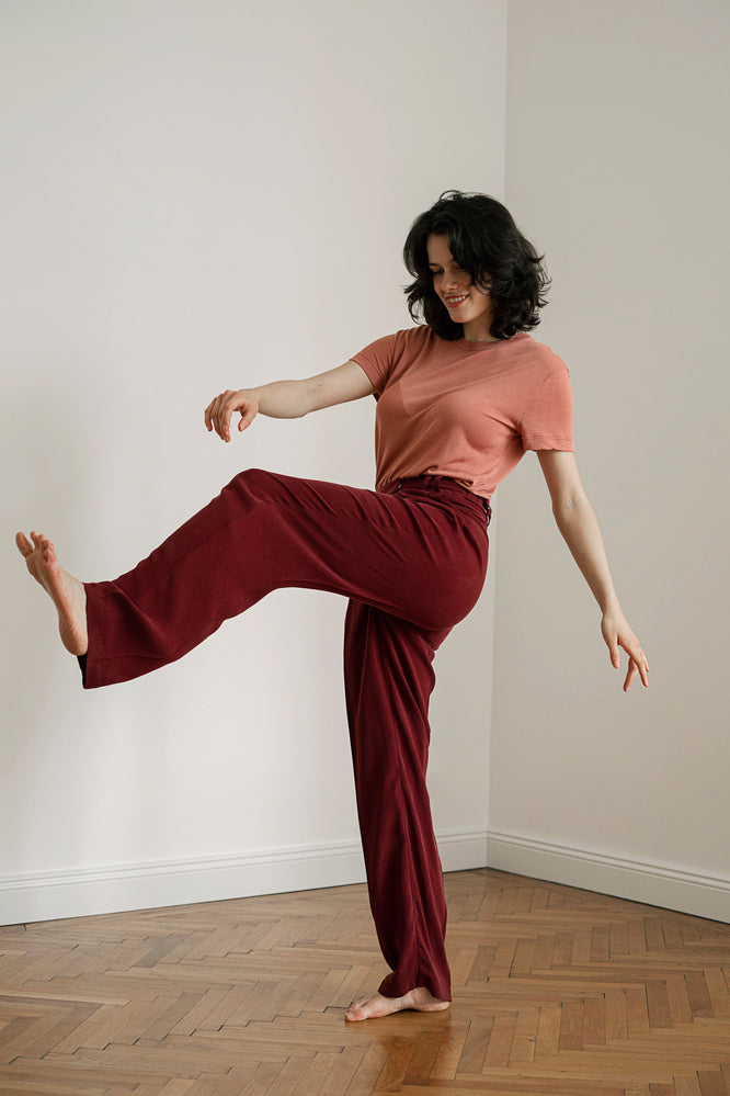 MARA PANTS BORDEAUX RED - WE BANDITS