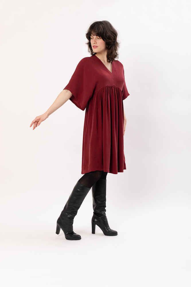 MINNA DRESS BORDEAUX RED - WE BANDITS