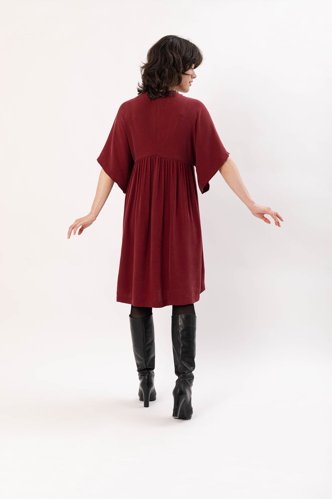 MINNA DRESS BORDEAUX RED - WE BANDITS