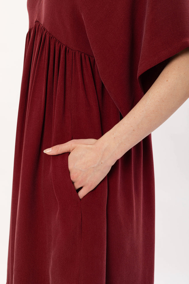 MINNA DRESS BORDEAUX RED - WE BANDITS