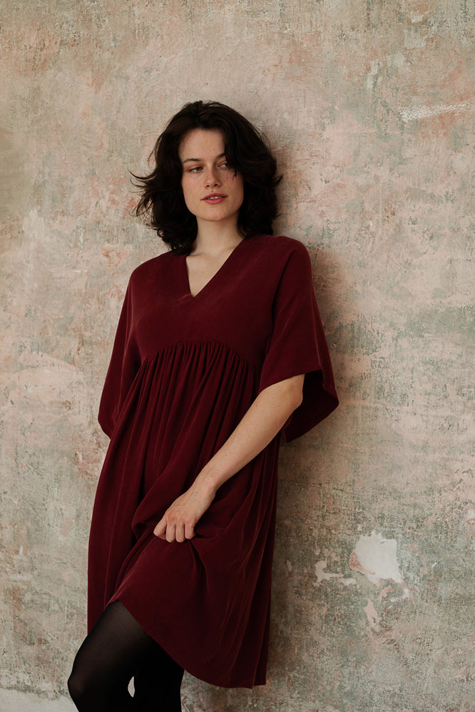 MINNA DRESS BORDEAUX RED - WE BANDITS