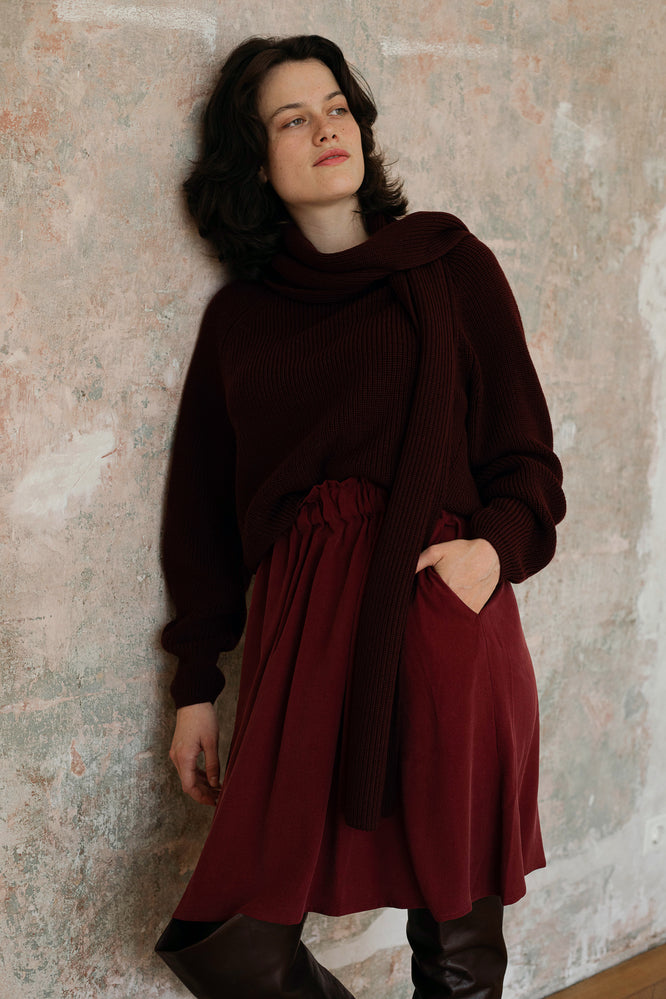 LARA SKIRT BORDEAUX RED - WE BANDITS