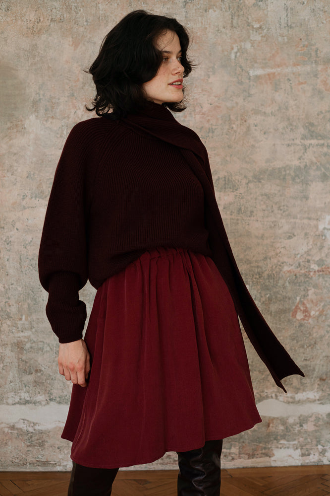 LARA SKIRT BORDEAUX RED - WE BANDITS