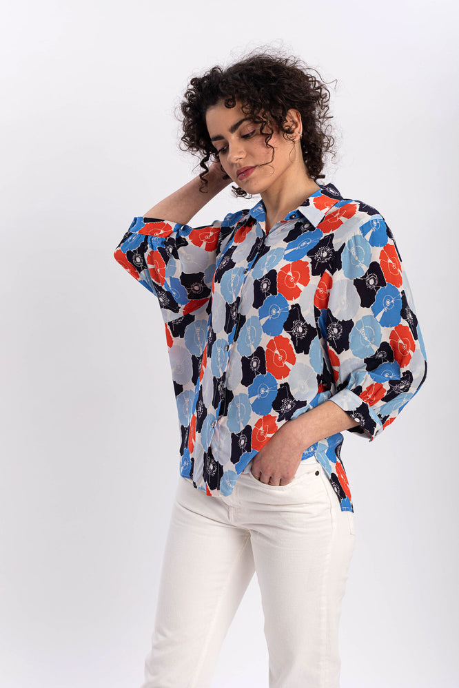 SUSA BLOUSE BOTANICAL GARDEN BLUE - WE BANDITS