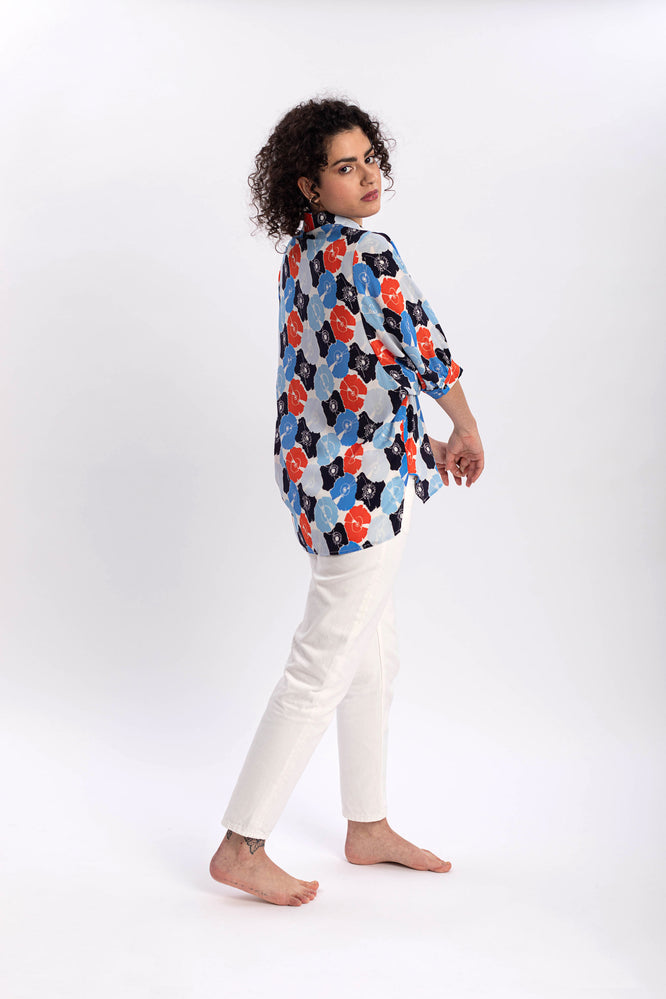 SUSA BLOUSE BOTANICAL GARDEN BLUE - WE BANDITS