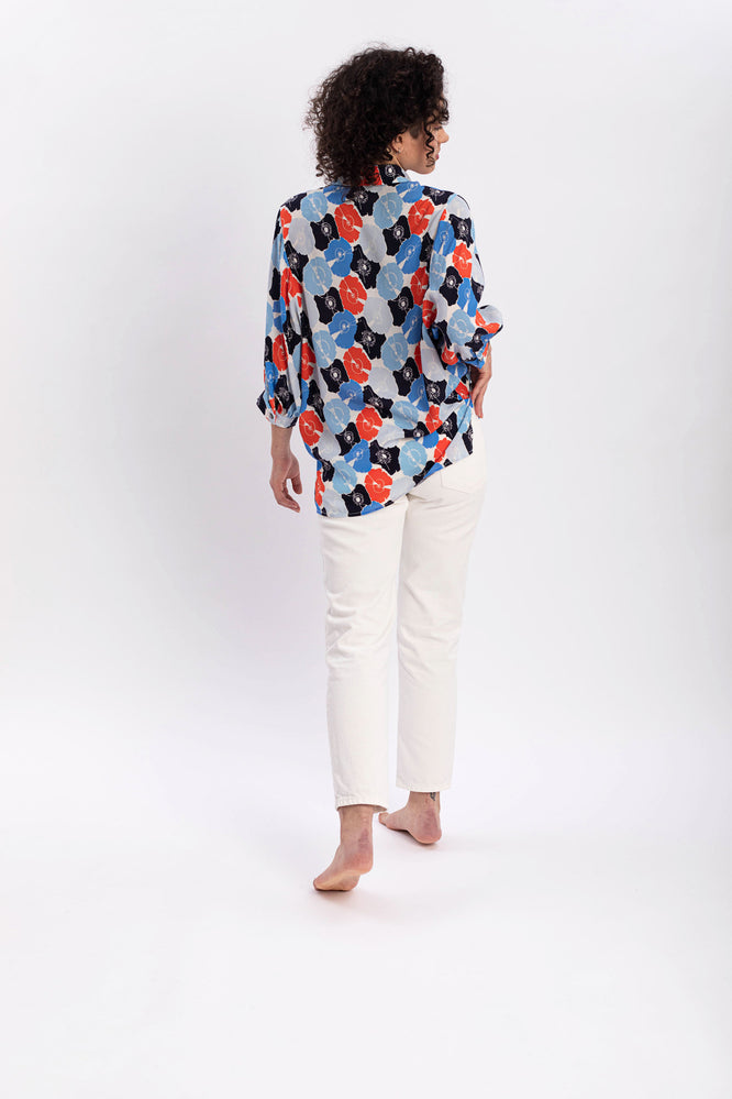 SUSA BLOUSE BOTANICAL GARDEN BLUE - WE BANDITS