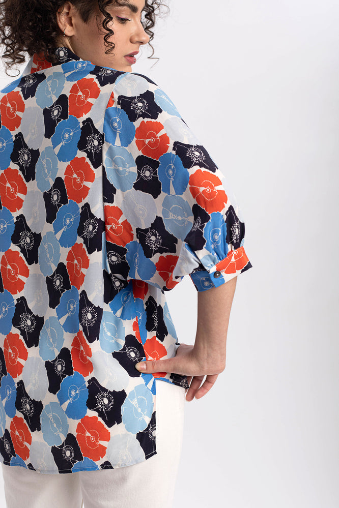 SUSA BLOUSE BOTANICAL GARDEN BLUE - WE BANDITS