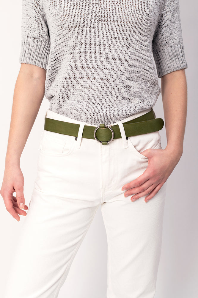 SIA LEATHER BELT KHAKI - WE BANDITS