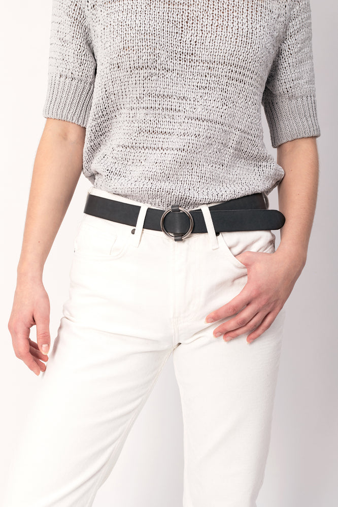 SIA LEATHER BELT GREY - WE BANDITS