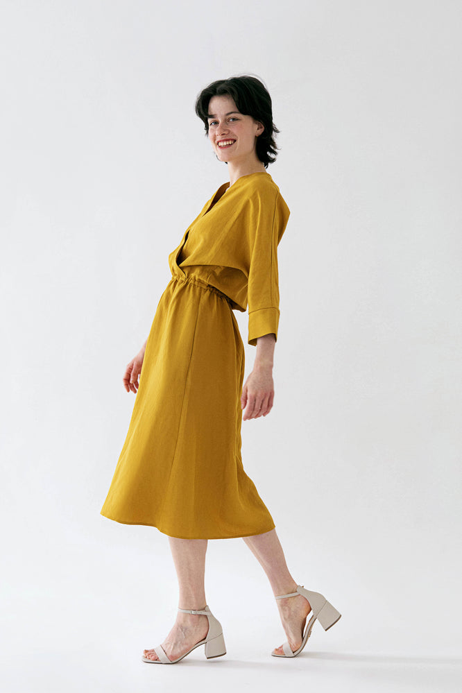 FRIEDA DRESS GOLDEN OLIVE - WE BANDITS
