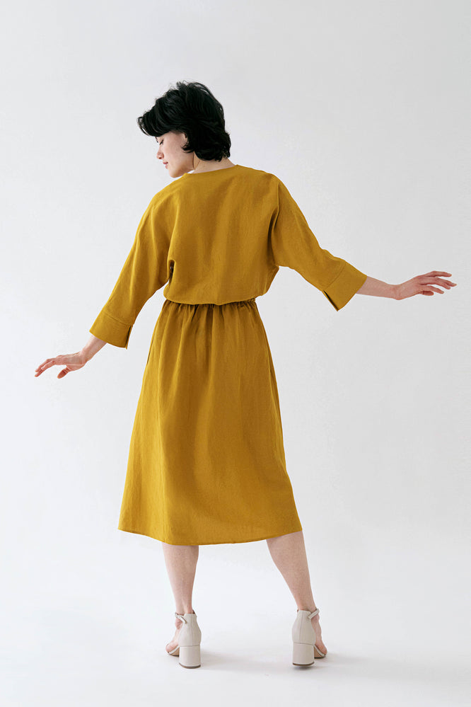 FRIEDA DRESS GOLDEN OLIVE - WE BANDITS