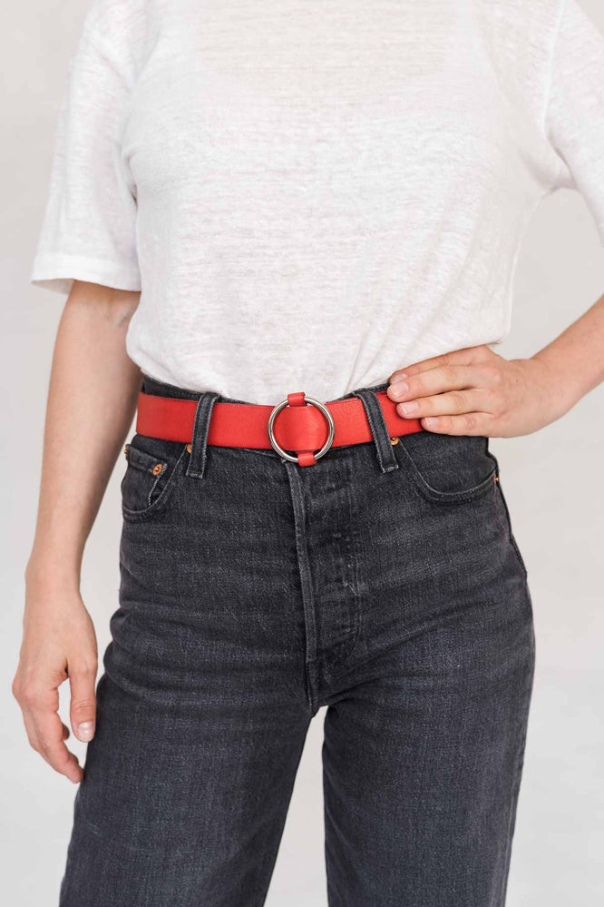 SIA LEATHER BELT RED - WE BANDITS